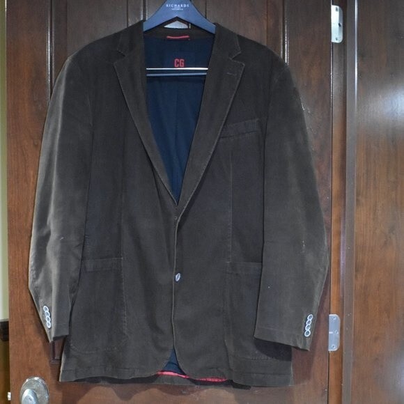 Club of Gents Dark Brown Cotton Casual Blazer Jacket Men’s Size Large - Picture 2 of 16